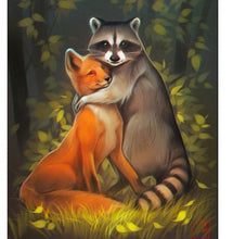 Fox & Raccoon 5D DIY Paint By Diamond Kit