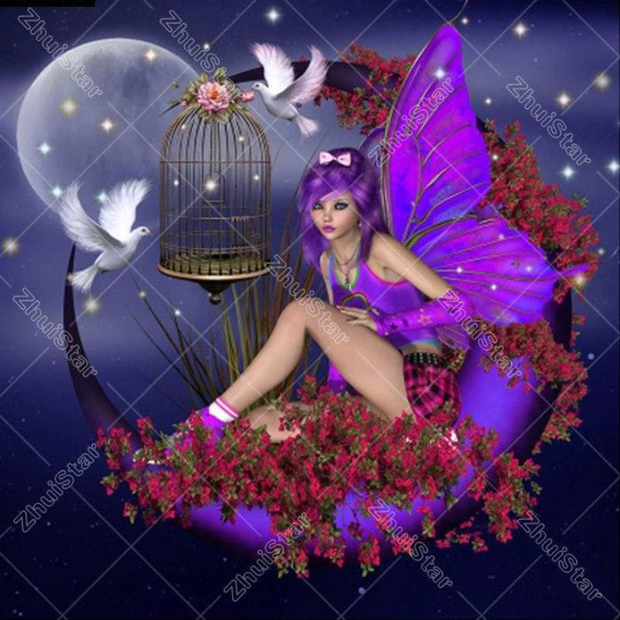 Violet Angel 5D DIY Paint By Diamond Kit