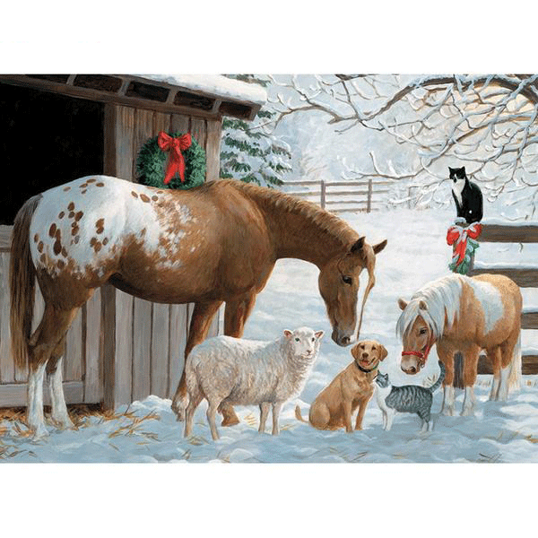 Farm in the Snow 5D DIY Paint By Diamond Kit
