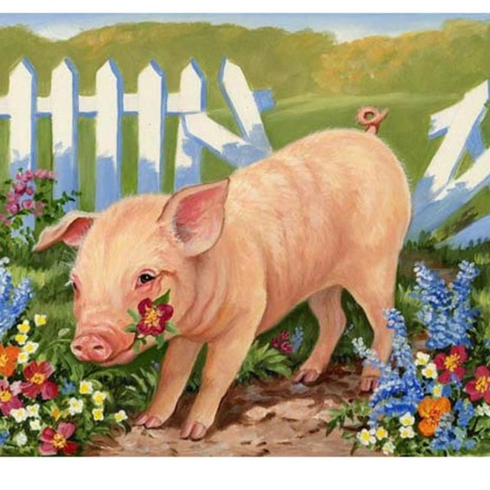 Piglet in the Garden 5D DIY Paint By Diamond Kit