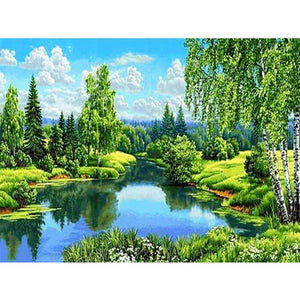 Green River Landscape 5D DIY Paint By Diamond Kit