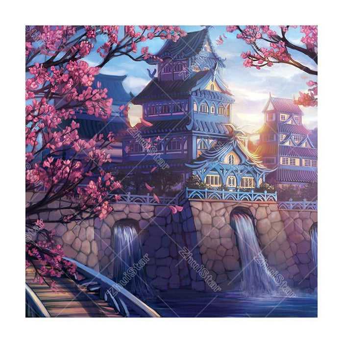 Plum Blossom Castle 5D DIY Paint By Diamond Kit