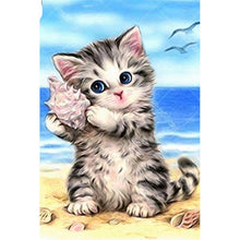 Seashell Cat 5D DIY Paint By Diamond Kit