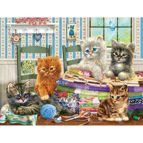 Cat Group 5D DIY Paint By Diamond Kit