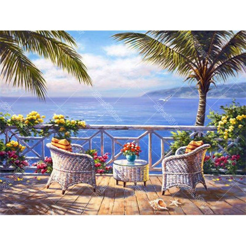 Seaside Scenery 5D DIY Paint By Diamond Kit