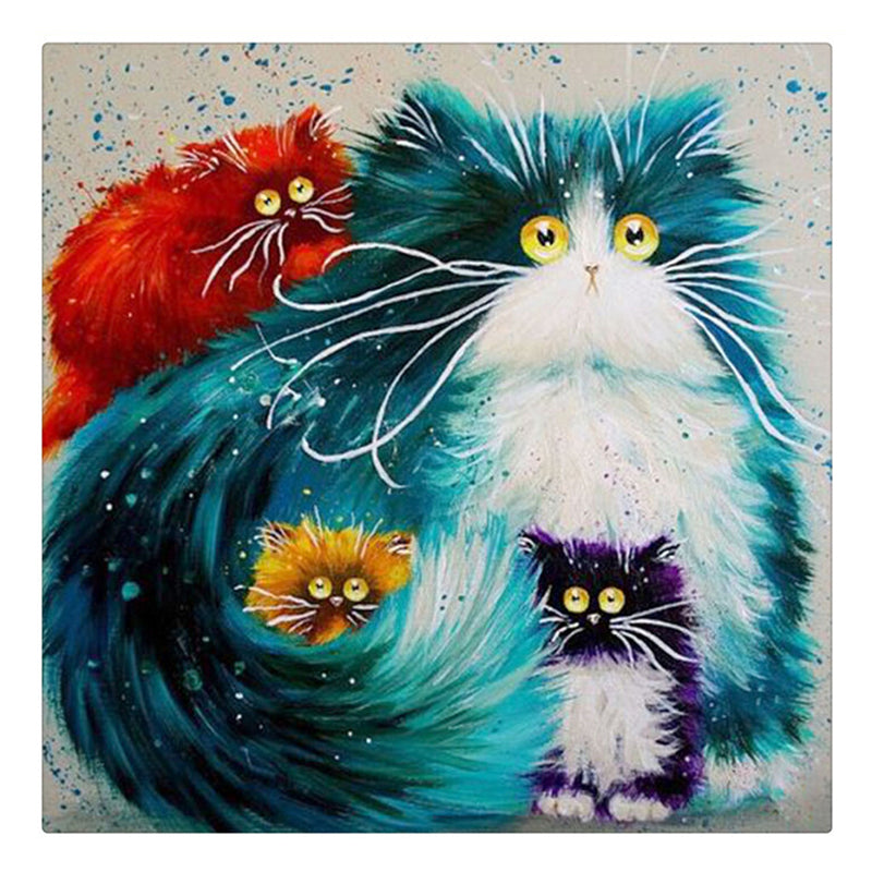 Colorful Cats 5D DIY Paint By Diamond Kit
