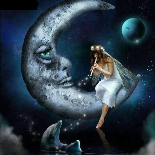 Moon and beauty 5D DIY Paint By Diamond Kit