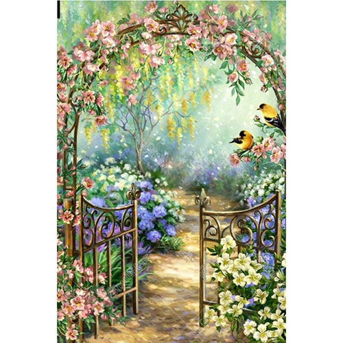 Flower Door 5D DIY Paint By Diamond Kit