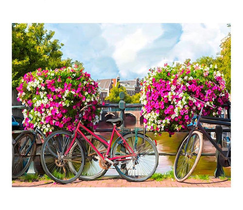 Flower Bridge Bicycle 5D DIY Diamond Painting