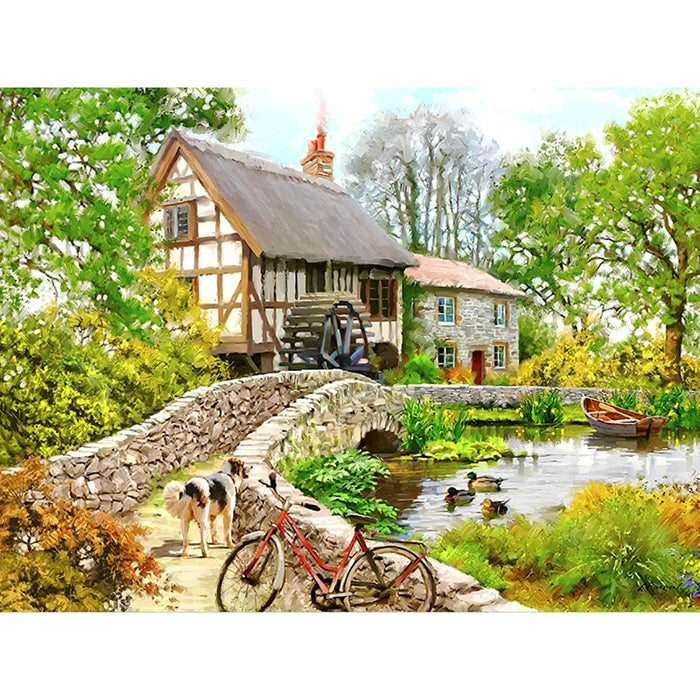 Waterwheels & Houses 5D DIY Paint By Diamond Kit