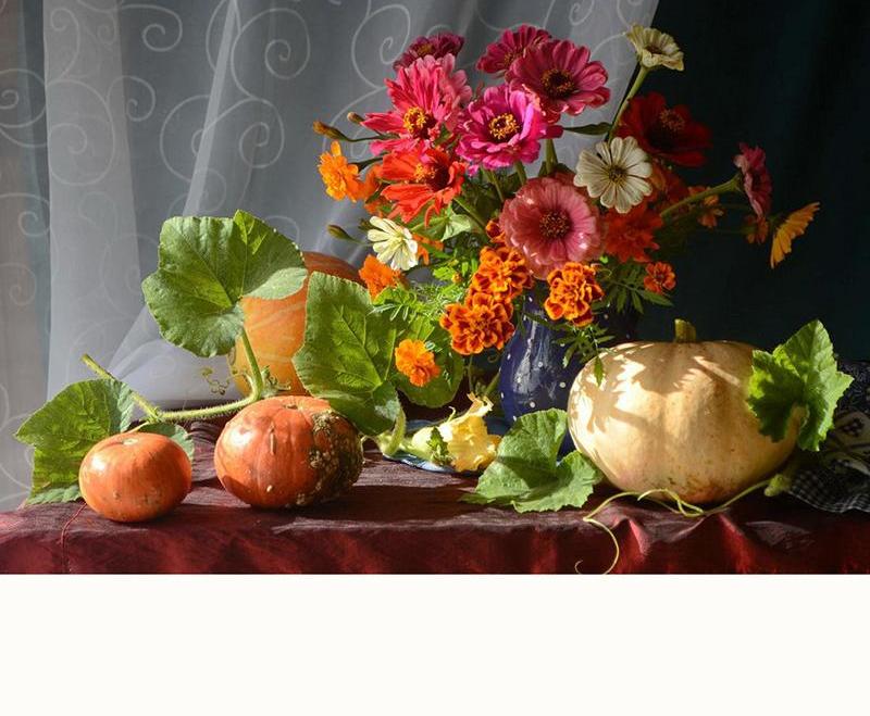 Flowers & Pumpkin 5D DIY Paint By Diamond Kit