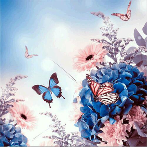 Blue Butterfly 5D DIY Paint By Diamond Kit