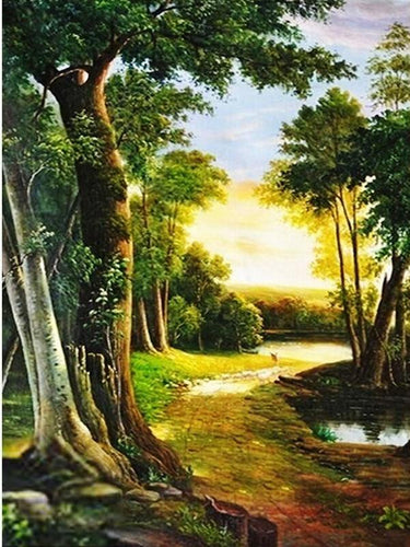 Sunrise in forest 5D DIY Diamond Painting