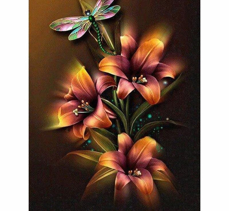 Golden Flowers 5D DIY Diamond Painting