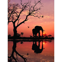 Elephant In Sunset 5D DIY Paint By Diamond Kit
