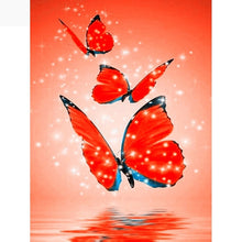 Three Red Butterflies 5D DIY Paint By Diamond Kit