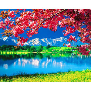 Cherry Blossom Landscape 5D DIY Diamond Painting
