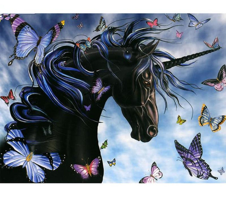 Black Unicorn 5D DIY Diamond Painting