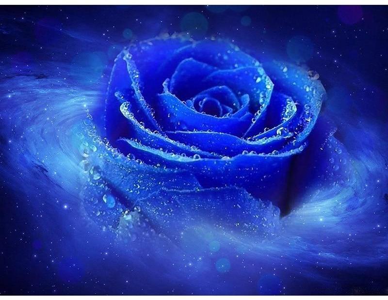 Blue Rose 5D DIY Paint By Diamond Kit