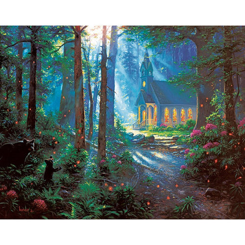 Church In The Forest 5D DIY Paint By Diamond Kit