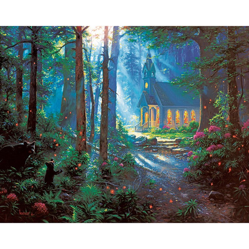 Church In The Forest 5D DIY Paint By Diamond Kit