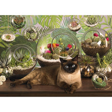 Cat in Artificial Garden 5D DIY Diamond Painting