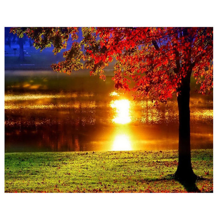 Sunset And Lake 5D DIY Paint By Diamond Kit