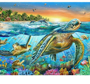 Sea Turtle 5D DIY Paint By Diamond Kit