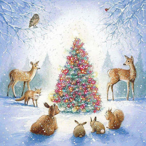Animals Around Christmas Tree 5D DIY Paint By Diamond Kit