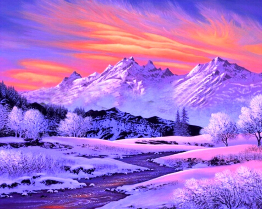 Snow mountain 5D DIY Paint By Diamond Kit