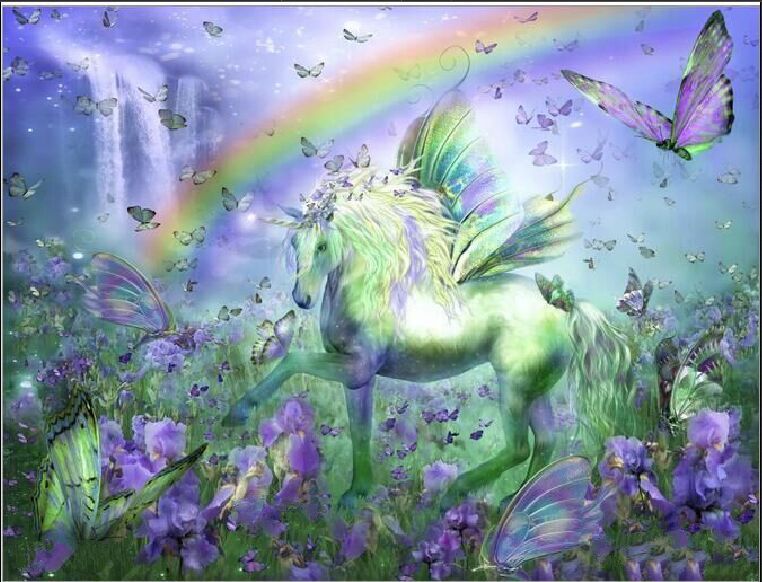 Rainbow Unicorn 5D DIY Paint By Diamond Kit