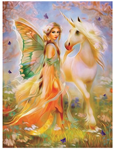 Elf And Unicorn 5D DIY Paint By Diamond Kit