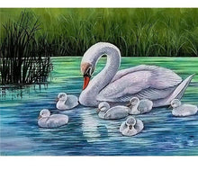 Swan Family 5D DIY Paint By Diamond Kit