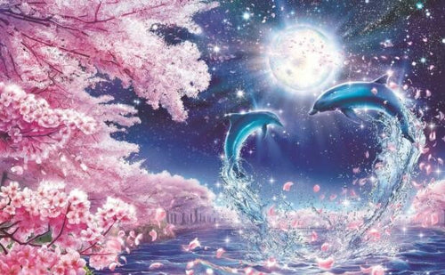 Heart Dolphins 5D DIY Diamond Painting