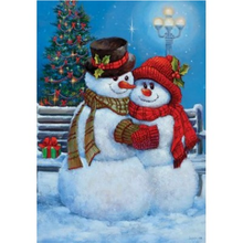 Snowman & Snowwoman 5D DIY Paint By Diamond Kit