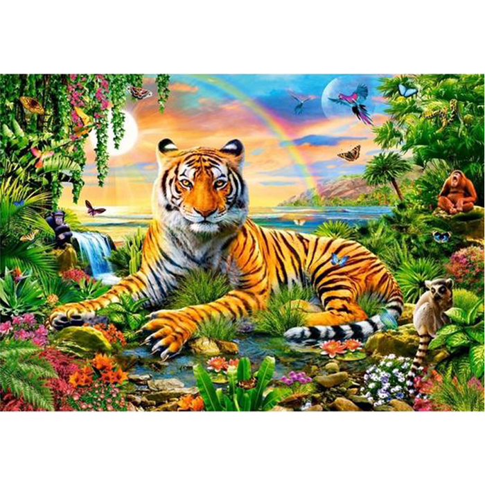 Tiger Forest Rainbow 5D DIY Paint By Diamond Kit