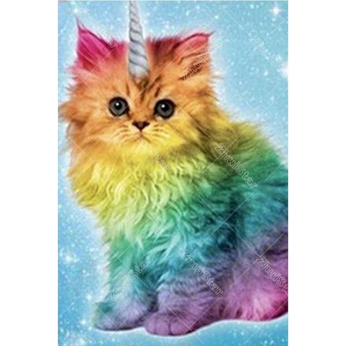 Color kitten 5D DIY Paint By Diamond Kit