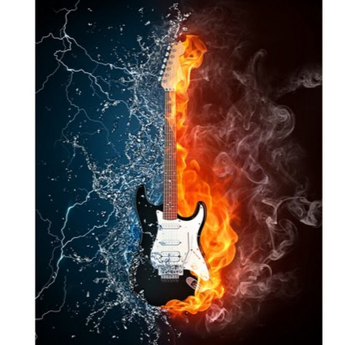 Ice and Fire Guitar 5D DIY Diamond Painting