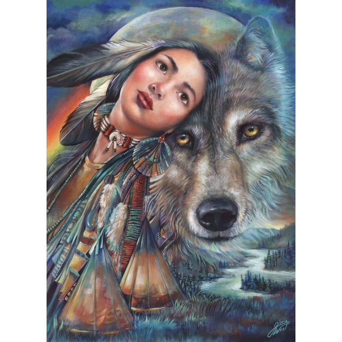 Beauty and wolf 5D DIY Paint By Diamond Kit