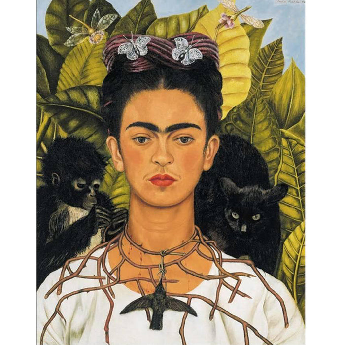 Self Portrait with Necklace of Thorns, Frida Kahlo 5D DIY Paint By Diamond Kit